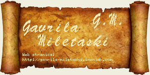 Gavrila Miletaški vizit kartica